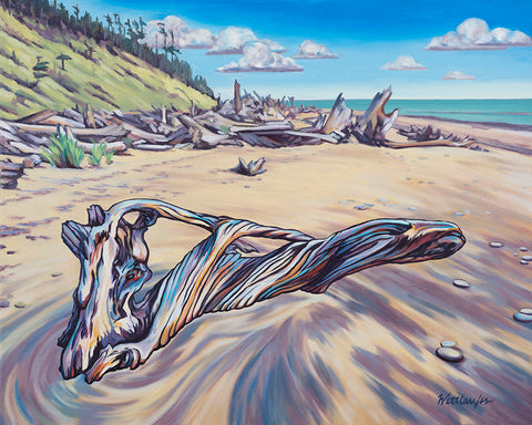 Sun-Bleached East Beach Driftwood